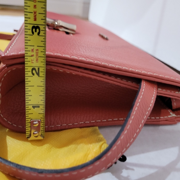 Authentic Valentino Mario Large Clutch shoulder leather bag crossbody Orange - Picture 16 of 17